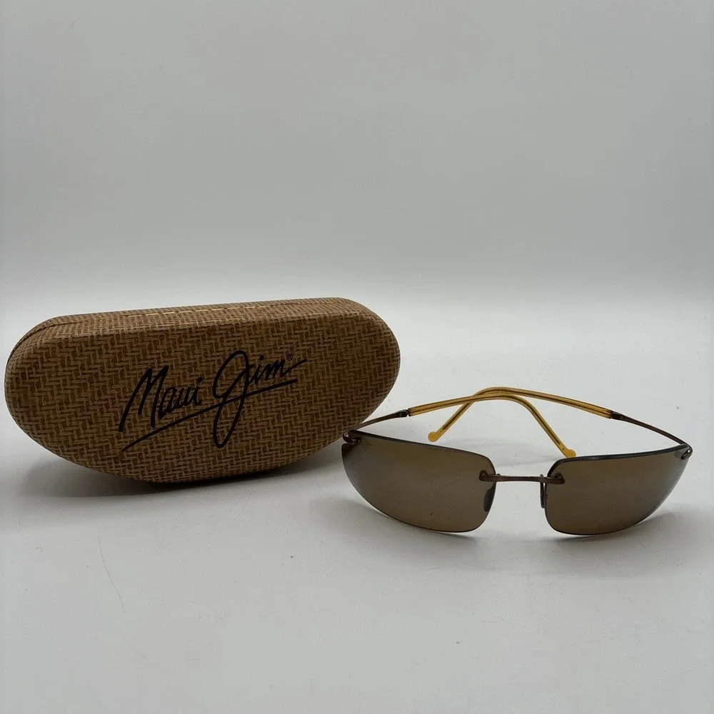 Maui Jim Big Beach MJ 518-21 Titanium Flex Polarized Lenses VTG
